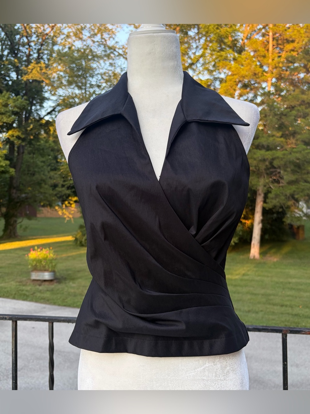 Vintage 90s Y2K Cachet Black Tank Top Office Siren Goth Chic Minimalist Size 6